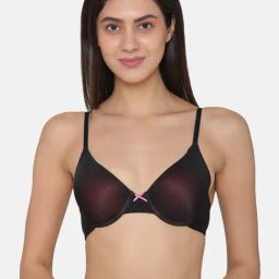 Clovia Black Striped Push-up Bra-image-87