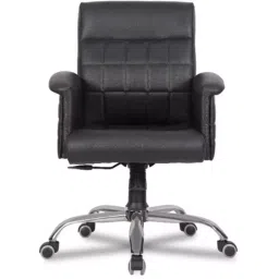 Ib basics Medium Back Europa Leatherette Black Executive Chair-98