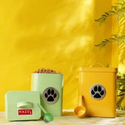 HAZEL Yellow & Green Galvanized metal Storage Container with Lid - Set of 2-15