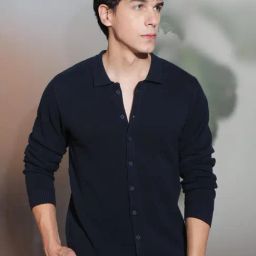 Rare Rabbit Navy Cotton Solid Regular Fit Casual Shirt-picture-27