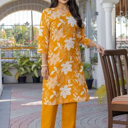 A TO Z CART Women Printed Regular Kurta with Pyjamas-image-4