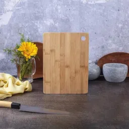 The Indus Valley Beige Bamboo Wood Chopping Board - Set of 1-18