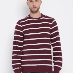 Crimsoune Club Maroon Regular Fit Striped Sweatshirt-picture-47