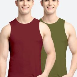 Friskers Multi Cotton Slim Fit Vest - Pack of 2-image-76