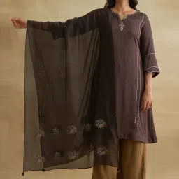 Folksong By W Brown Cotton Embellished Dupatta-picture-36
