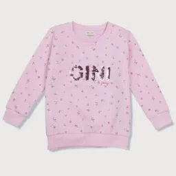 Gini & Jony Kids Pink Sequence Full Sleeves Sweatshirt-image-17