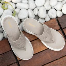Red Tape Women's Beige Wedge Flip Flops-image-47