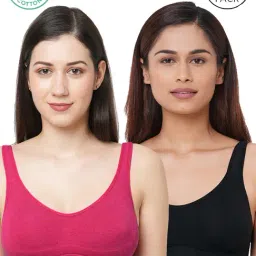 Inner Sense Fuchsia & Black Full Coverage Bra - Pack of 2-82