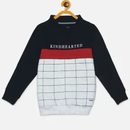Crimsoune Club Kids Navy & Off-White Printed Full Sleeves Sweatshirt-image-87