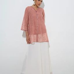 Vark by Westside Dusty Peach Sequin-Detailed Tunic with Camisole Set image 3