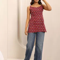 Libas Red Printed Tunic image 5