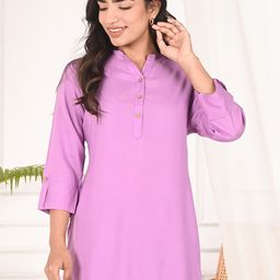 INDULI Women Mandarin Collar Kurti-image-52