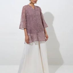 Vark by Westside Mauve Sequin-Detailed Tunic with Camisole Set image 3