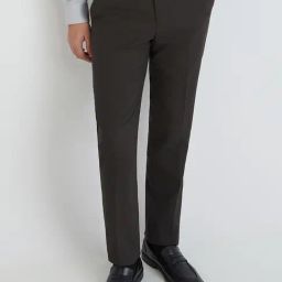 Park Avenue Brown Regular Fit Self Pattern Trousers-picture-16