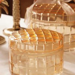 Pure Home and Living Gold Ombre Cut Glass Box With Cover - Small-image-44