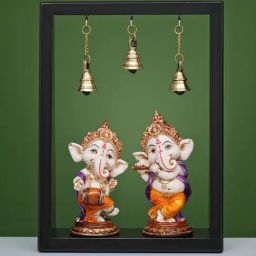 Ekaa Handicrafts Gold Brass Musical Ganesha Playing Instruments-46