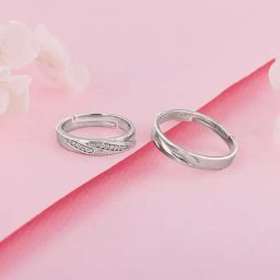 GIVA 925 Silver Anushka Sharma Silver Vintage Couple Band for Women & Girls-14