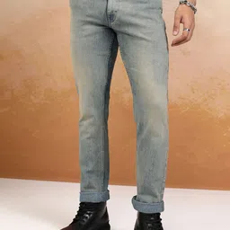 HIGHLANDER Men Straight Fit Heavy Fade Stretchable Jeans-image-68