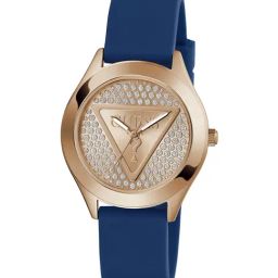 GUESS Glitz Plaque Women Rose Gold Round Dial Analog Watch - GW0745L4-99