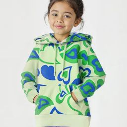 The Souled Store Girls Green Marina Hearts Hoodies-image-23