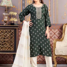 Aarika Girls Ethnic Motifs Embroidered Kurta-35