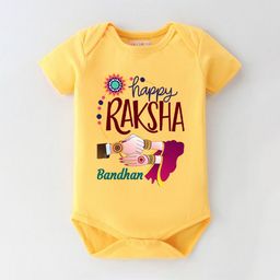BLUSHES Infants Raksha Bandhan Theme Printed Pure Cotton Half Sleeves Bodysuit-image-77