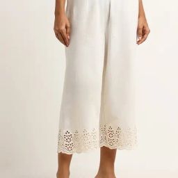Utsa by Westside Off-White Crochet-Detailed Palazzos-image-78
