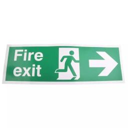 RS PRO PET FIRE EXIT Fire Exit English Exit Sign, 2314452-45
