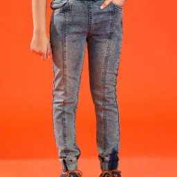 Tales & Stories Kids Blue Slim Fit Joggers-image-25