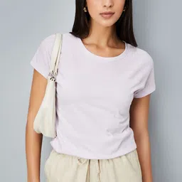 max Women Self Design Round Neck Cotton T-shirt-image-95