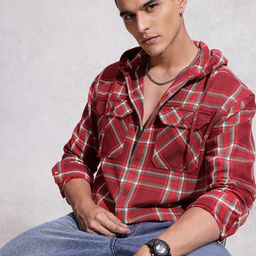 WROGN Oversized Fit Tartan Checked Opaque Casual Shirt-image-34