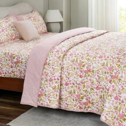 Maspar Pink Cotton Printed 200 TC Double Flat Bedsheet with 2 Pillow Covers-image-89