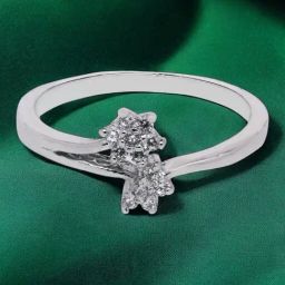 crash.club By CKC Sterling Silver Twin Floral Cubic Zirconia Ring-image-88