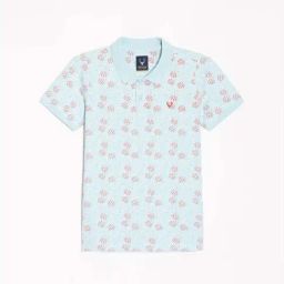Allen Solly Kids Blue Printed Regular Fit Polo T-Shirt-image-75