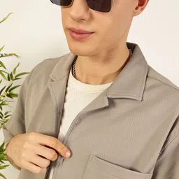 Thomas Scott Men Premium Cuban Collar Textured Cotton Casual Shirt-image-86