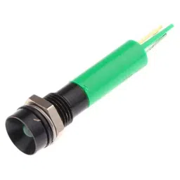 RS PRO Green Panel Mount Indicator 110V AC, Mounting Hole Size 8 mm, Termination Type Solder Tab, IP Rating IP40, Model No 207107-20