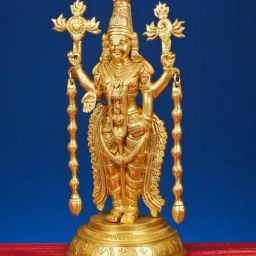 Ekaa Handicrafts Gold Brass Tirupati Balaji Statue Shri Venkateshwara-43