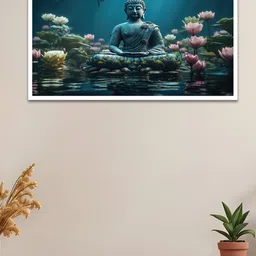 DEKORSTATION Blue & Purple 1 Piece Canvas Religious Wall Paintings-picture-50