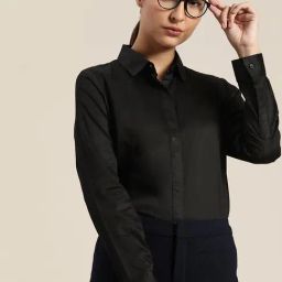 Hancock Black Cotton Regular Fit Shirt-image-32