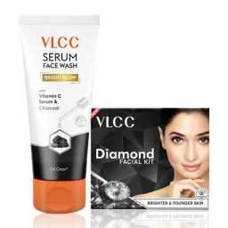 VLCC Diamond Facial Kit & VLCC Serum Face Wash Bright Glow Combo-20
