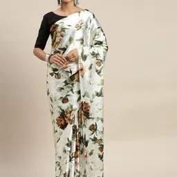 ODETTE Floral Printed Satin Saree-image-41