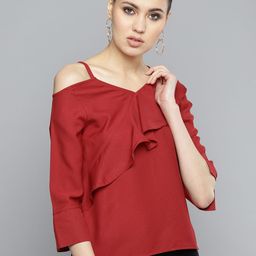 Marie Claire Women Maroon Solid Top-picture-51