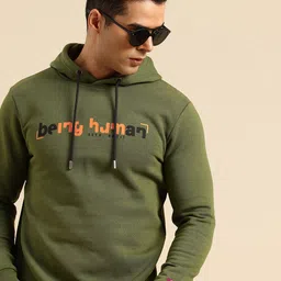 Being Human Typography Printed Hooded Sweatshirt-image-13