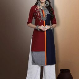Ethnic basket Women Maroon Kurtas-picture-18