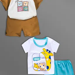 HELPOM Kids Pack Of 2 Printed Short Sleeves T-shirt With Shorts-picture-43