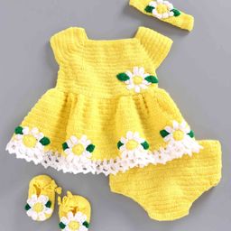 USHA ENTERPRISES Daisy Flower Winter Wear Complete Set - Yellow-image-95