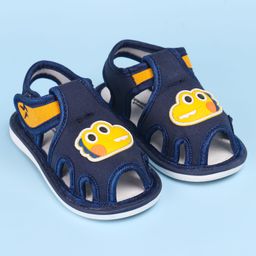 Cute Walk by Babyhug Velcro Closure Sandals with Dino Applique - Navy Blue-image-23