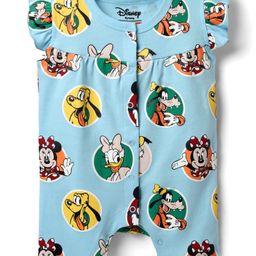Babyhug Disney Interlock Knit Frill Sleeves Romper With Minnie & Friends Graphics - Light Blue-image-14