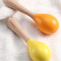 Babyhug Maracas Wooden Rattle Toy Set of 2 - Yellow & orange-6