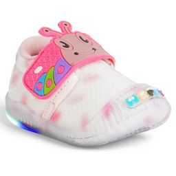 Chiu Caterpillar & Happy Text Designed WIth Velcro Closure Tie Dye LED Shoes - Pink-image-75